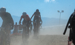 Cyclists compete in the CROSS-COUNTRY SHORT TRACK Men Elite during the UCI Mountain Bike W...