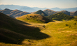Hills and peaks at sunrise are seen in Campo Imperatore, L’Aquila, Italy, on July 11th, 20...