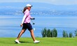 Player Perrine Delacour participates in the 2025 Amundi Evian Championship golf tournament...