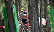 Cyclists compete in the CROSS-COUNTRY OLYMPIC for Men during the UCI Mountain Bike World C...