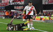 Marcos Acuna of River Plate competes for the ball during the match between River Plate and...
