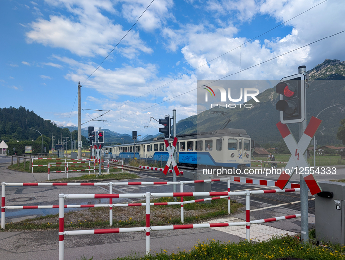 Bavarian Zugspitze Railway Train At Hausberg Station