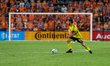 Columbus forward, Diego Rossi, appears during the Major League Soccer match between FC Cin...