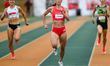 EDMONTON, CANADA - JULY 13:Savannah Sutherland (center) of Canada on her way to win the W...