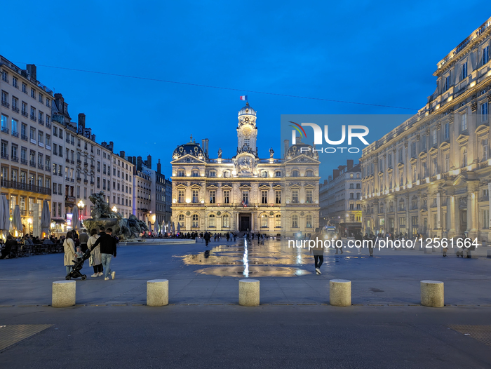 Evening At Place Des Terreaux In Lyon