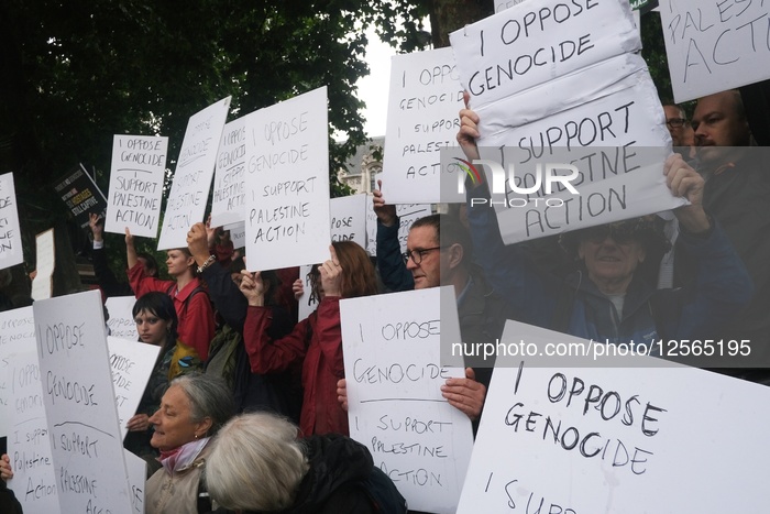 Dozens Arrested At Parliament Square In Westminster, London For Allegedly Supporting The Proscribed Group Palestine