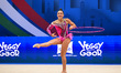 Carolina Freitas performs during the race at the FGI Rhythmic Gymnastics World Cup 2025 in...