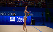 Sofia Raffaeli performs during the race of the FGI Rhythmic Gymnastics World Cup 2025 in U...