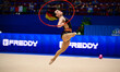 MATSUSAKA Reina performs during the race of the FGI Rhythmic Gymnastics World Cup 2025 in...