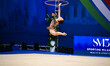 Trinidad Urrutia performs during the race at the FGI Rhythmic Gymnastics World Cup 2025 in...