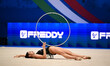 Eva Brezalieva performs during the race of the FGI Rhythmic Gymnastics World Cup 2025 in U...