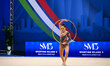 Trinidad Urrutia performs during the race at the FGI Rhythmic Gymnastics World Cup 2025 in...