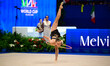 RAMONATXO Lily performs during the race of the FGI Rhythmic Gymnastics World Cup 2025 in U...