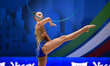 KEYS Rin performs during the race of the FGI Rhythmic Gymnastics World Cup 2025 in Unipol...