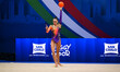 Anastasiya Sarantseva performs during the race at the FGI Rhythmic Gymnastics World Cup 20...