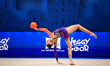 Anastasiya Sarantseva performs during the race at the FGI Rhythmic Gymnastics World Cup 20...