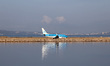 A KLM Boeing 737-7K2 is on the runway for takeoff from Marseille Provence Airport in Marse...