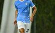 Reda Belahyane of S.S. Lazio plays during the friendly match between S.S. Lazio and S.S. L...