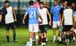 Reda Belahyane of S.S. Lazio stands at the end of the match during the friendly match betw...