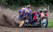 Barrie Bennett and Rowan Lucas (7) lead Nick Bull and Sam Hall (500) in the 500cc Sidecar...