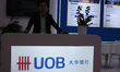 The UOB logo is at the 3rd China International Supply Chain Expo in Beijing, China, on Jul...