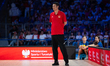 Yong Zhao, head coach for the China national team, is seen during the volleyball match bet...