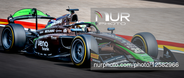 Formula 2 driver Joshua Durksen of AIX Racing participates in the free practice Grand Prix Formula 2 Spa Francorchamps 2025 at the Circuit S...