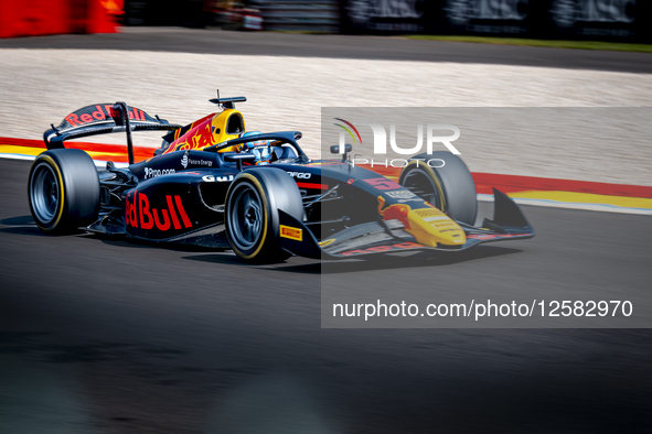 Formula 2 driver Oliver Goethe of MP Motorsport participates in the free practice Grand Prix Formula 2 at the Circuit Spa Francorchamps for...