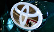The logo of Toyota FCV PLUS is seen at the company's showroom in Tokyo, Japan, June 08, 20...