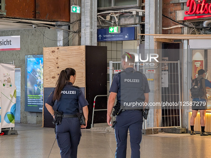 Police Patrol At Munich Main Station