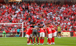 Benfica players line up before the start of the Pre-Season Friendly Eusebio Cup match betw...