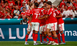 Henrique Araujo, forward of SL Benfica, celebrates after scoring a goal during the Pre-Sea...