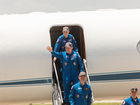 Commander Zena Cardman (NASA), Pilot Mike Fincke (NASA), Mission Specialist Kimiya Yui (JAXA), and Mission Specialist Oleg Platonov (Roscosm...