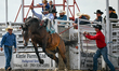 BRUCE, CANADA - JULY 27:A Bareback rider competes during the 2025 edition of the Bruce St...