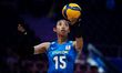 Airi Miyabe plays during the 3rd place match between Poland and Japan in Lodz, Poland, on...