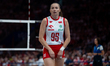 Magdalena Jurczyk plays during the 3rd place match between Poland and Japan in Lodz, Polan...