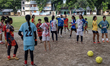Girls practice at a women's football academy in Nandail, Mymensingh, Bangladesh, on July 2...