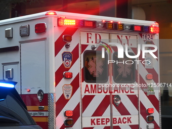 Numerous NYPD police officers are on the scene on Park Avenue to respond to an active shooter situation that results in casualties and injur... by Kyle Mazza/NurPhoto