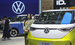 In Tangerang, Banten, Indonesia, on July 24, 2025, a Volkswagen (VW) Buzz vehicle from Ger...