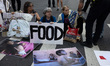 Rabbis block traffic and risk arrest outside the Israeli Consulate in Midtown Manhattan, U...