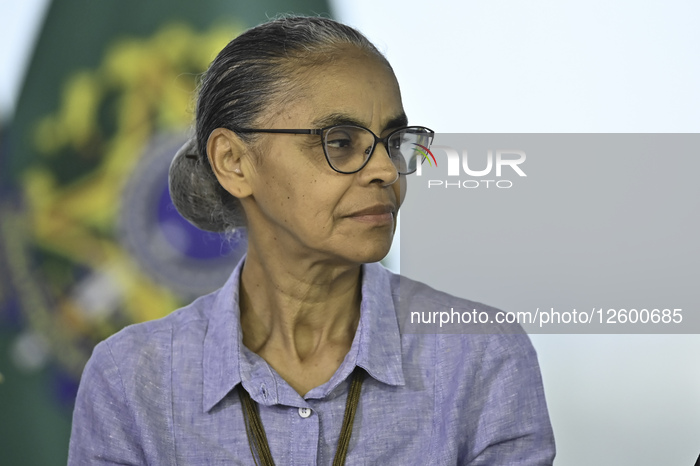 Marina Silva, Brazil's Minister Of State For The Environment And Climate Change, Attends A Meeting With The President Of Brazil, Lula Da Silva.