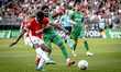 AZ Alkmaar forward Ernest Poku and Ilves Tampere forward Jardell Kanga play during the mat...