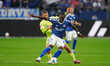 Michaël Cuisance of Hertha Berlin and Christopher Antwi-Adjei of FC Schalke 04 battle for...