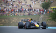 Max Verstappen of the Netherlands drives the Oracle Red Bull Racing RB21 Honda RBPT during...
