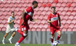 Aidan Morris of Middlesbrough looks to pass the ball forward during the pre-season friendl...