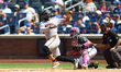 San Francisco Giants' Heliot Ramos (17) singles during the fourth inning of a baseball gam...