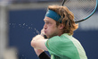 Andrey Rublev of Russia plays against Alejandro Davidovich Fokina of Spain during the Men'...