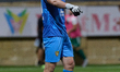 Adnan Golublivic, goalkeeper of Ballkani, reacts during the UEFA Conference League Second...