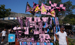 The ''Renzo Barbera'' stadium in Palermo, Italy, on August 9, 2025, prepares for the frien...