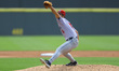 Binghamton Rumble Ponies pitcher Jonah Tong #16 throws during the first inning of a baseba...